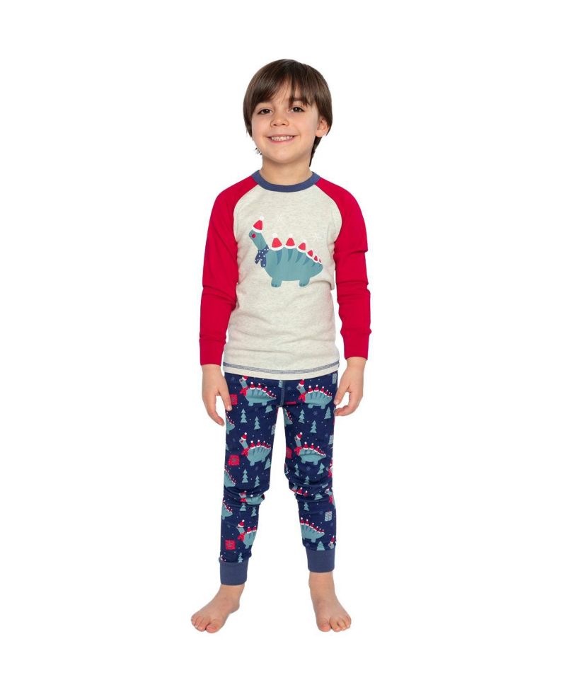Little Boys 6-12 Cotton Two Piece Pajama Set Dinosaur Print
