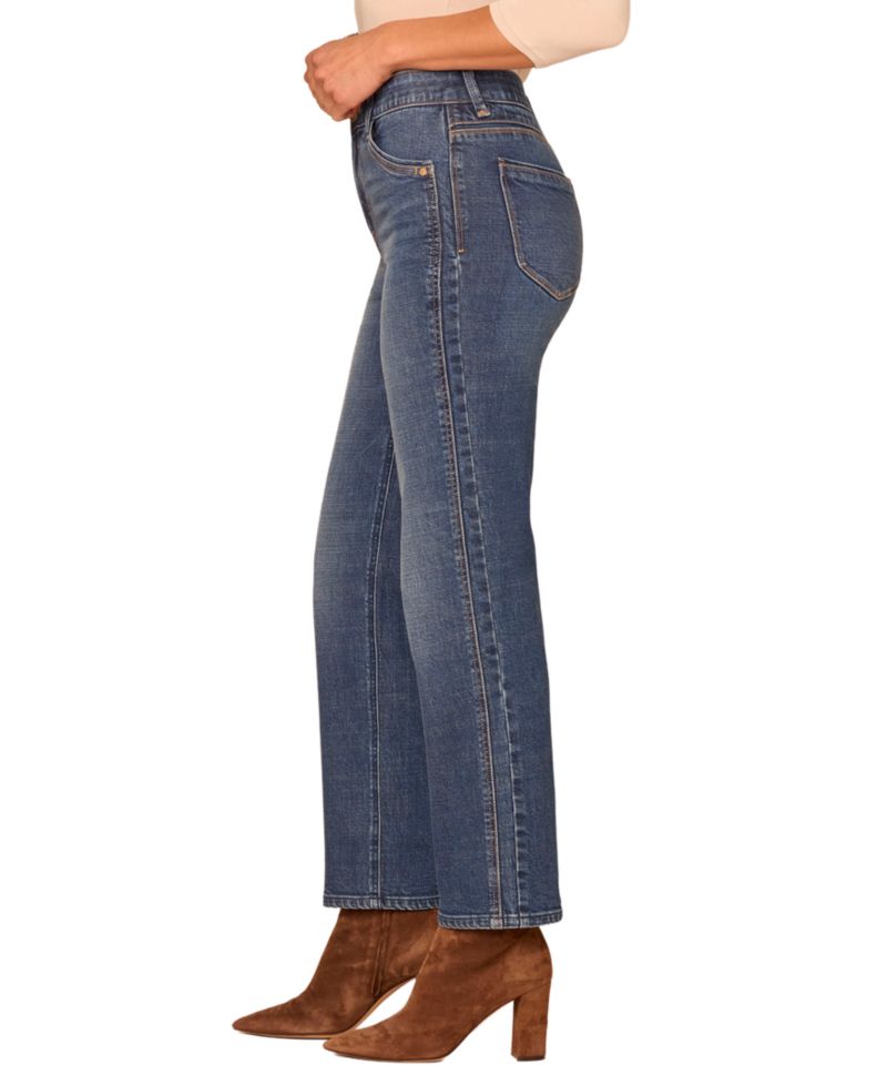 Petite "Ab"Solution High-Rise Relaxed Straight-Leg Ankle Jeans