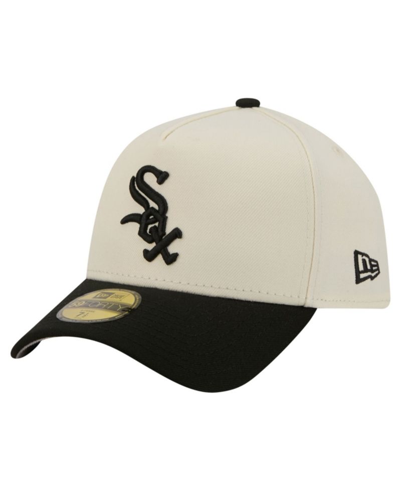Men's Cream Chicago White Sox Chrome A-Frame 59FORTY Fitted Hat