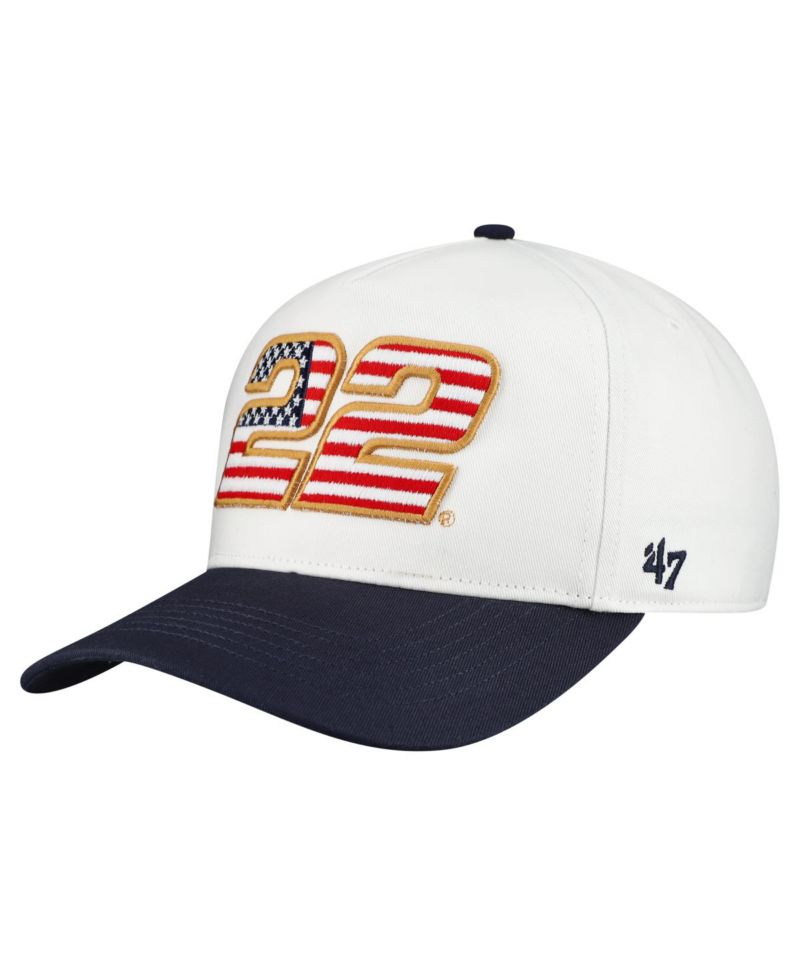 Men's White Joey Logano Flag Fill Two-Tone Team Adjustable Hitch Hat