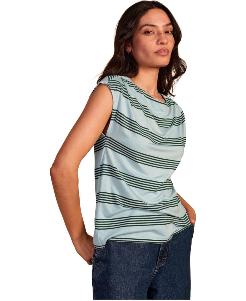 Women's Slash Neck Cap Sleeve T-Shirt