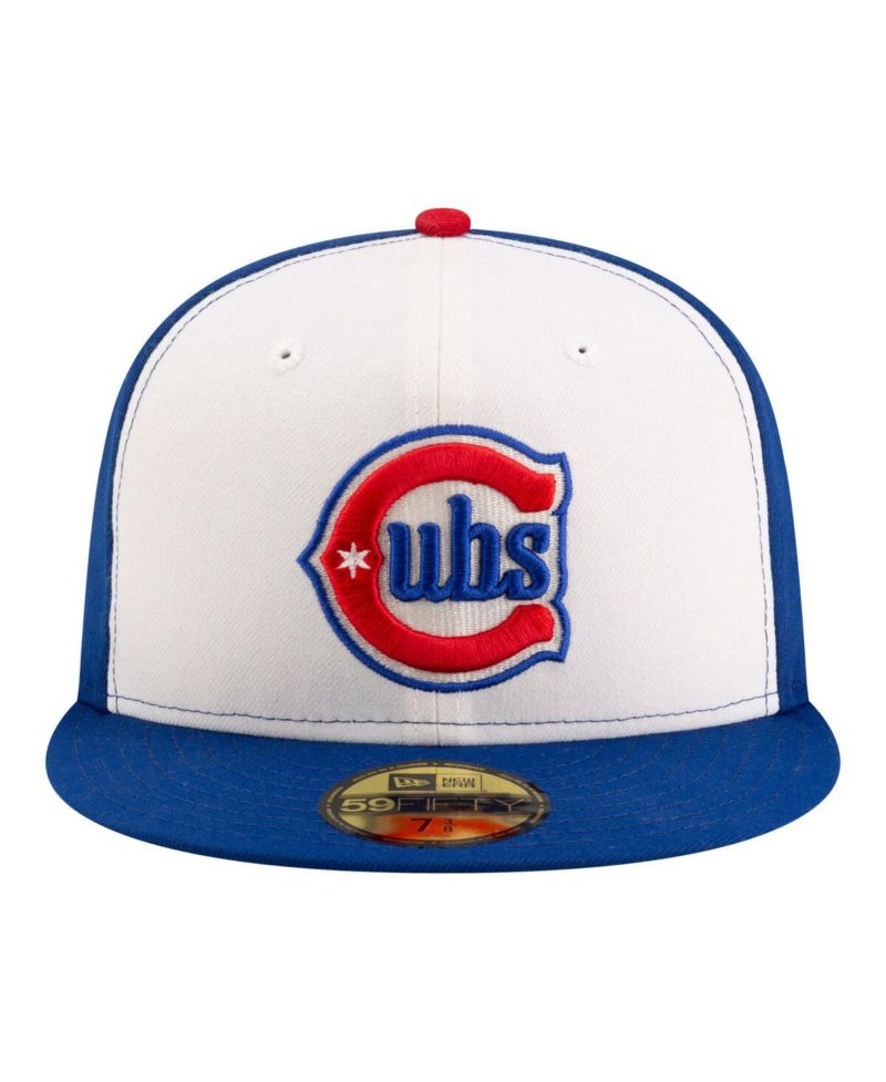 Men's White/Royal Chicago Cubs 150th Anniversary 59FIFTY Fitted Hat