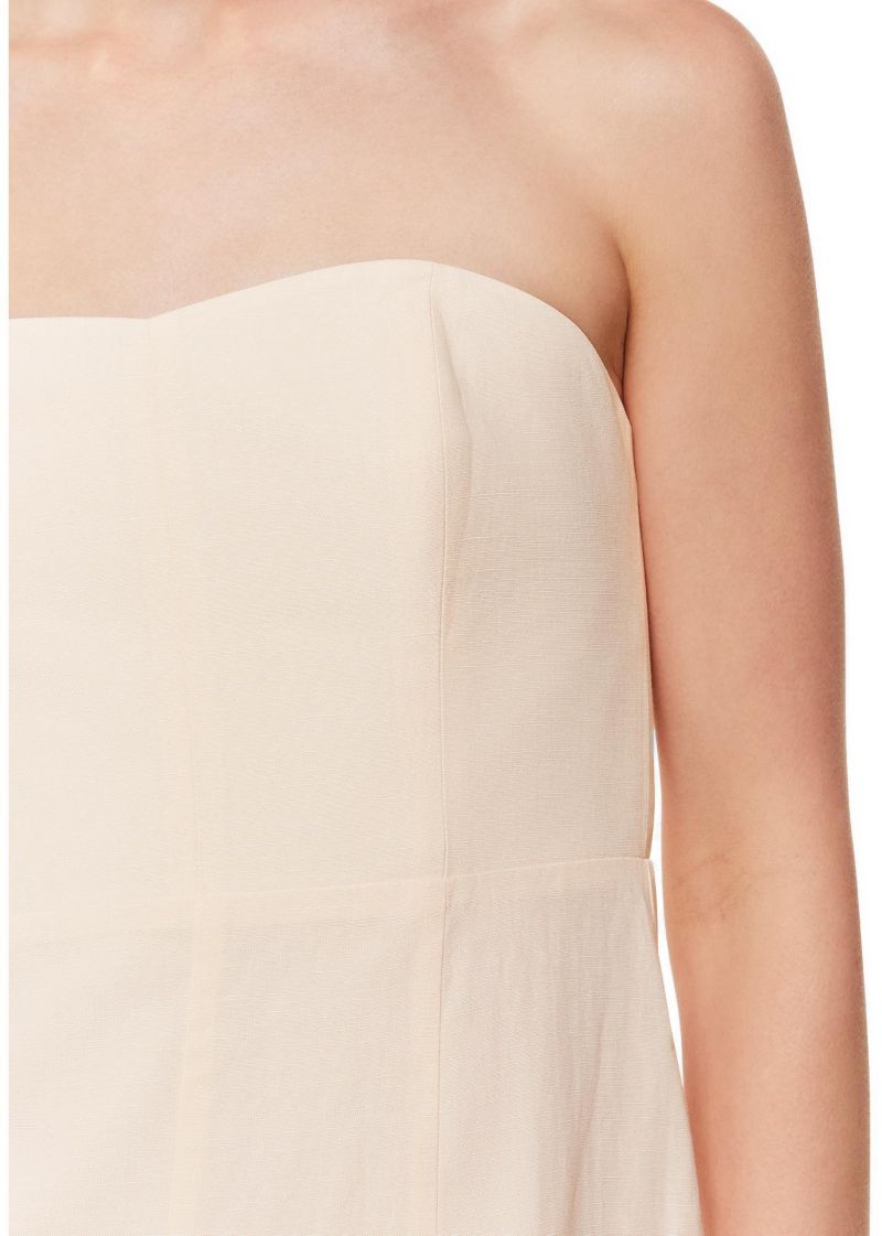 Women's Bandeau Front Slit Midi Dress