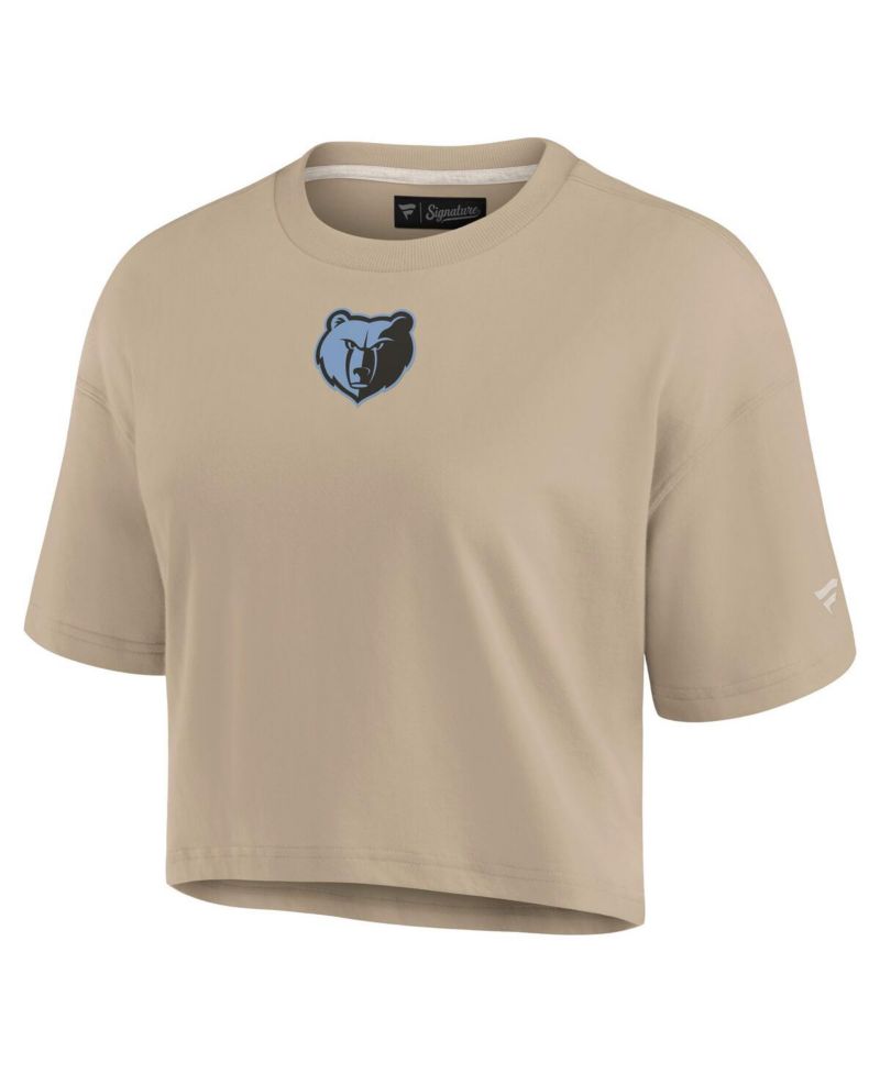 Women's Khaki Memphis Grizzlies Elements Super Soft Boxy Cropped T-Shirt