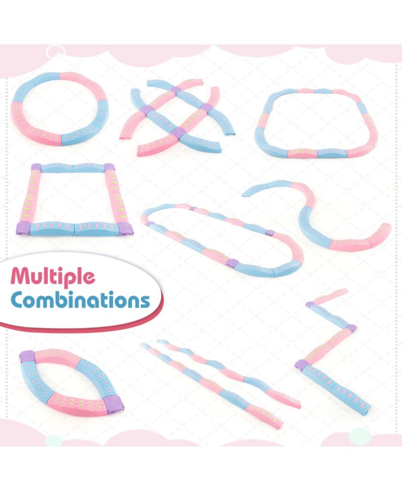 Kids Colored Balance Beams w/ Non-slip Textured Surface Bottom Pad Multicolor