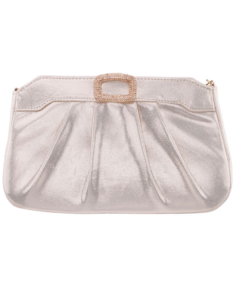 Amy Crystal Buckle Ornament Zip-Top Small Clutch Handbag