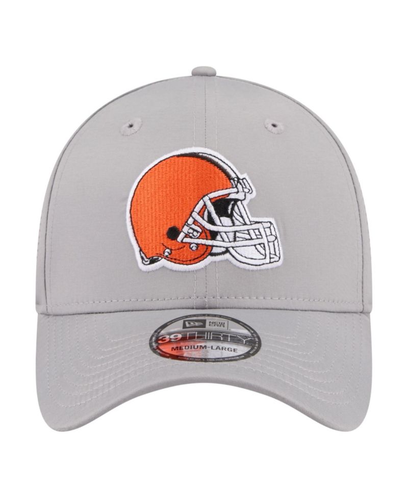 Men's Gray Cleveland Browns Perforated 39THIRTY Flex Hat