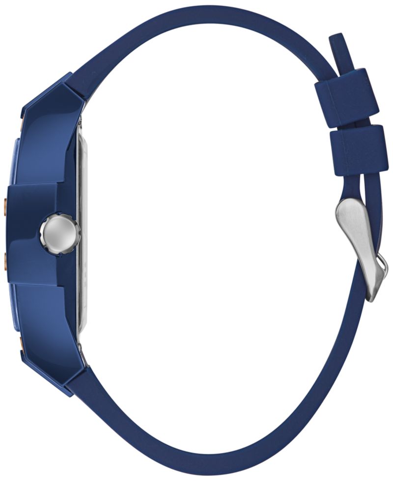 Men's Blue Silicone Strap Watch 43mm