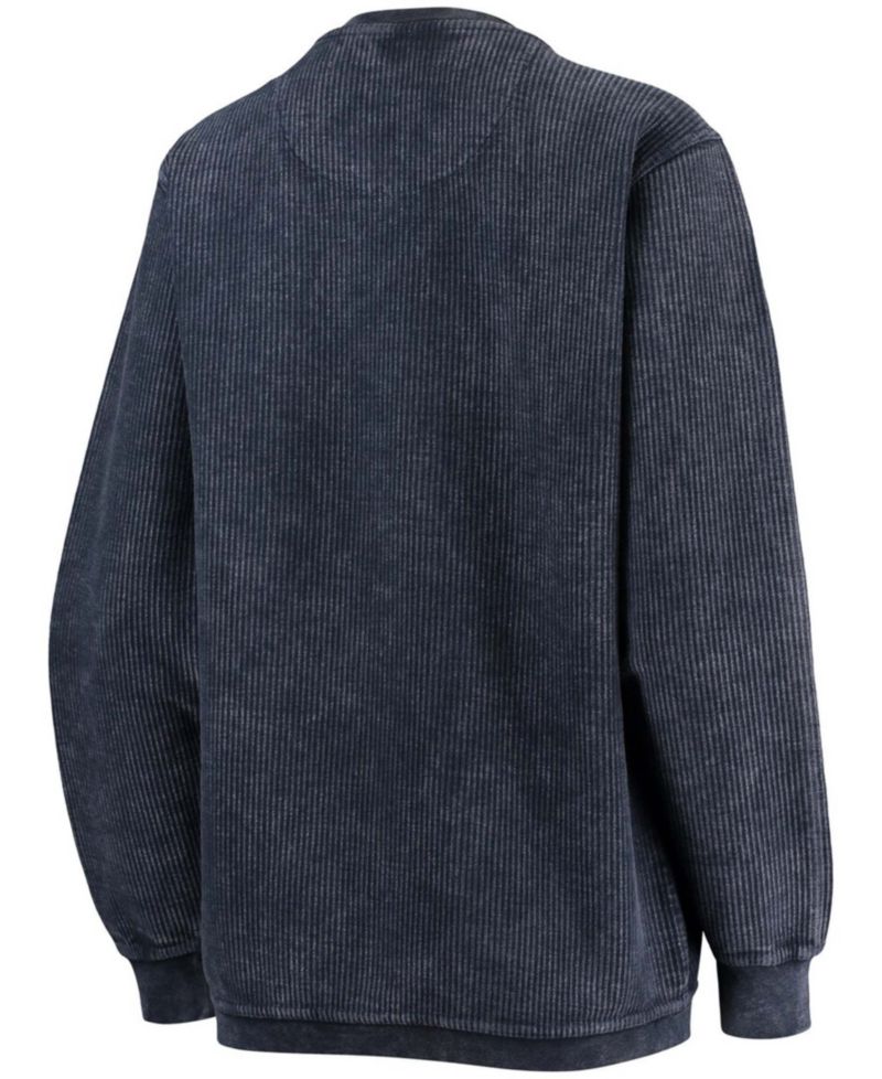 Women's Navy Villanova Wildcats Comfy Cord Vintage-Like Wash Basic Arch Pullover Sweatshirt