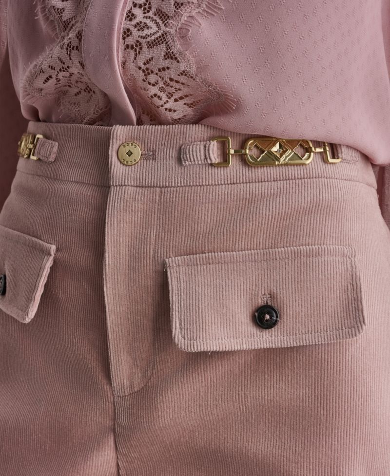 Women's Corduroy Wide-Leg High-Waisted Pants