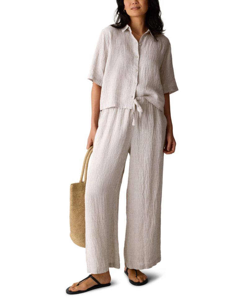 Women's & Plus Size Seersucker Stripe Drawstring Pants