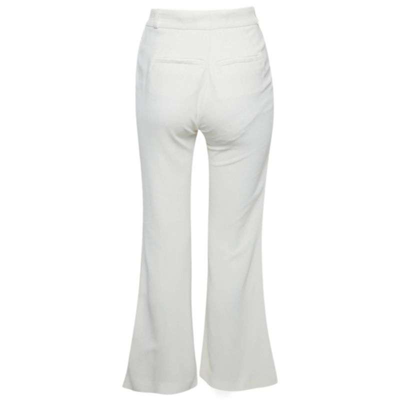 Women's White Crepe Flared Leg Pants