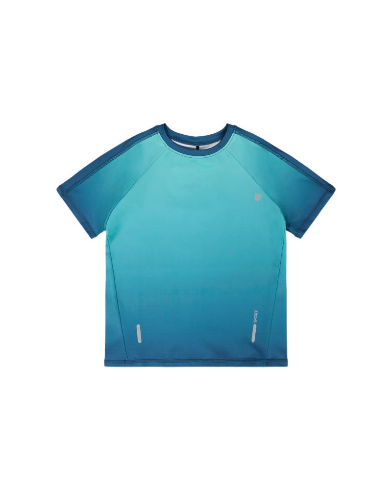 Boy Short Sleeve Athletic Top in Polyester Teal Gradient