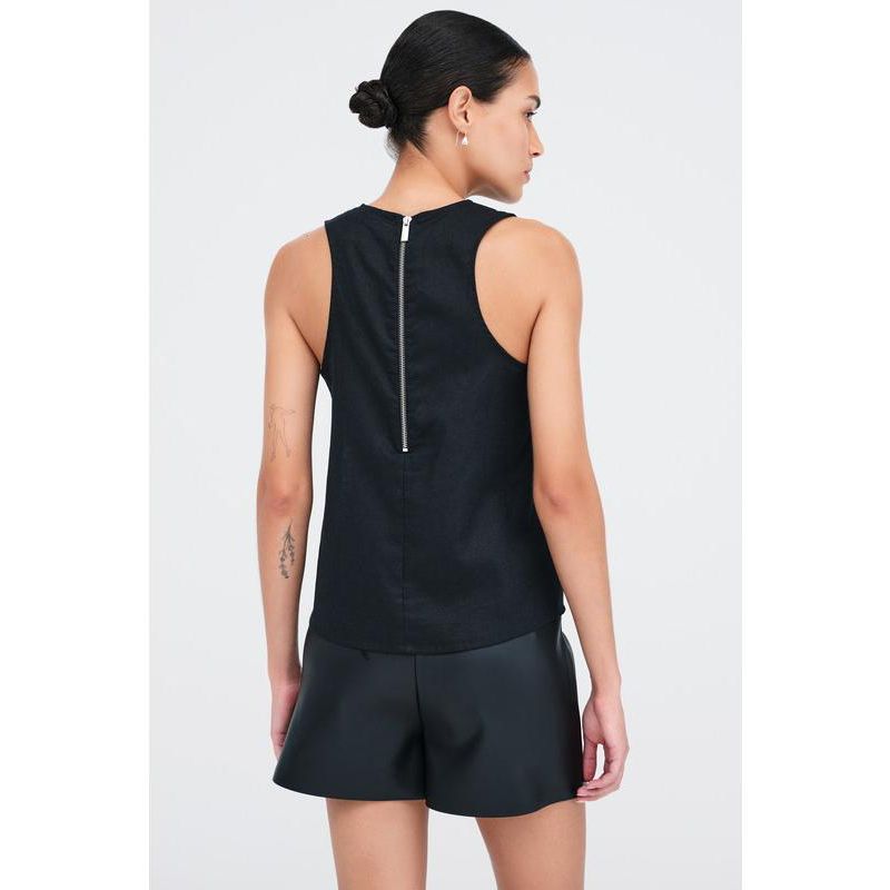 Women's McKinley Sheer Linen Sleeveless A-Line Top with Back Zip