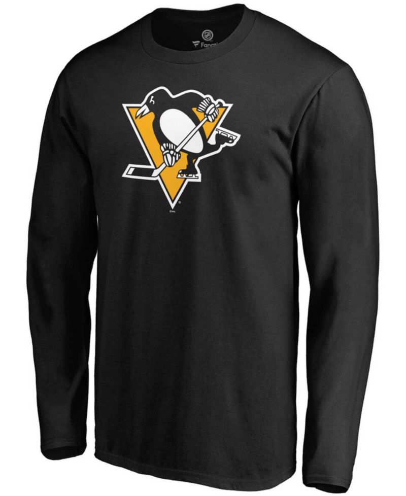Men's Black Pittsburgh Penguins Primary Team Logo Long Sleeve T-shirt