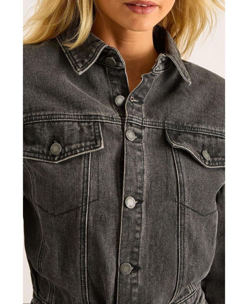 Women's Denim Shoulder Pad Boilersuit