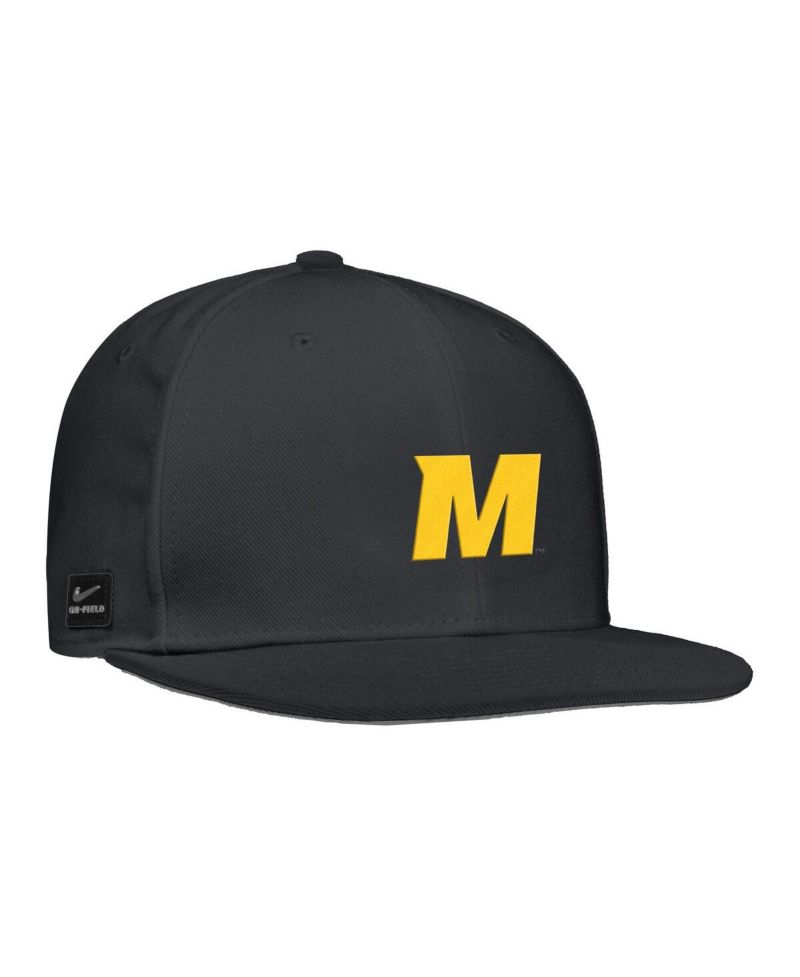 Men's Black Missouri Tigers On-Field Baseball Performance Fitted Hat
