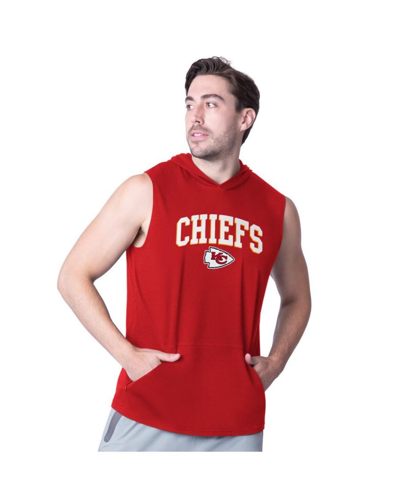 Men's Red Kansas City Chiefs Action Sleeveless Pullover Hoodie