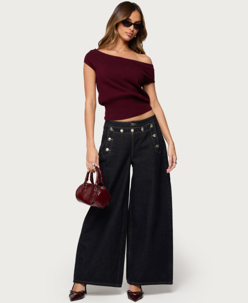 Women's Frida Buttoned Low Rise Baggy Jeans