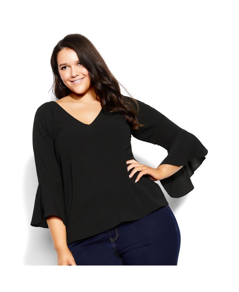 Plus Size Bell Sleeve Top
