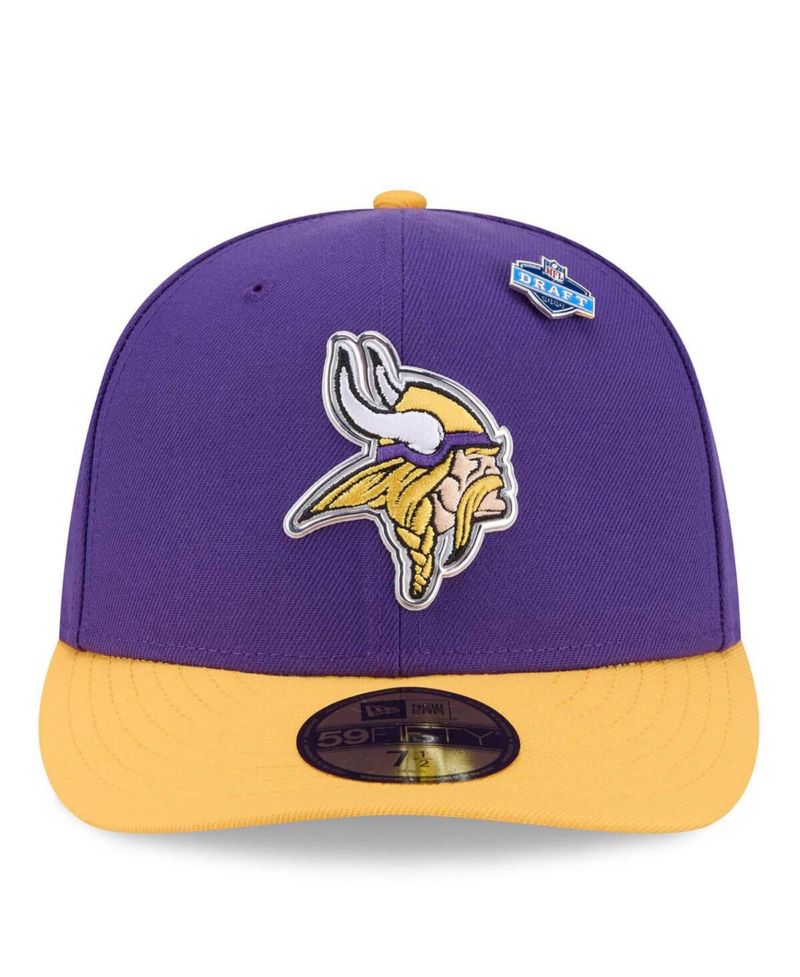 Men's Purple/Gold Minnesota Vikings 2026 NFL Draft Pre-Curved 59FIFTY Fitted Hat