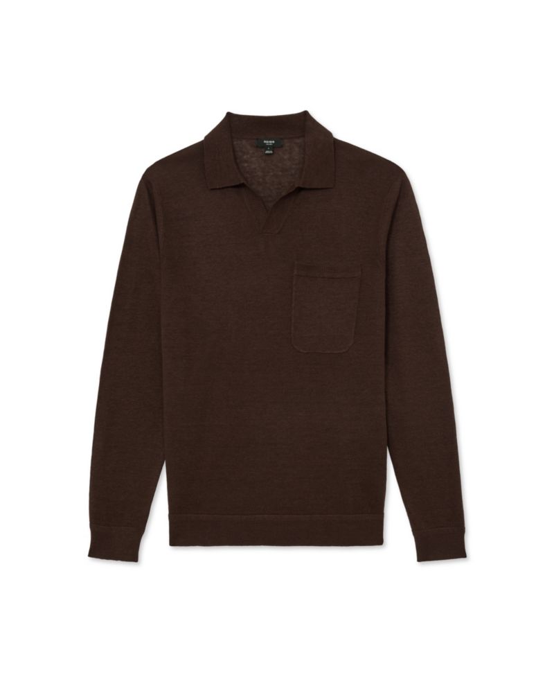 Men's Oaklands Open Collar Linen Polo Shirt