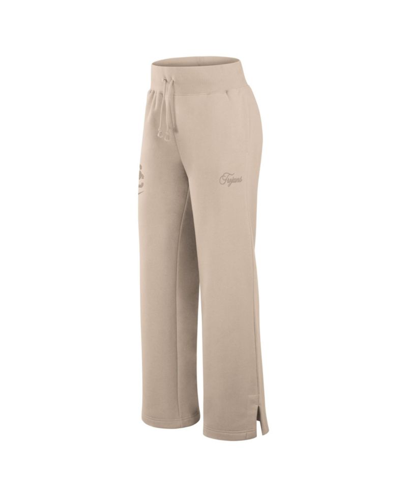 Women's Tan USC Trojans Neutral Stance Collection Phoenix Fleece Wide-Leg Sweatpants