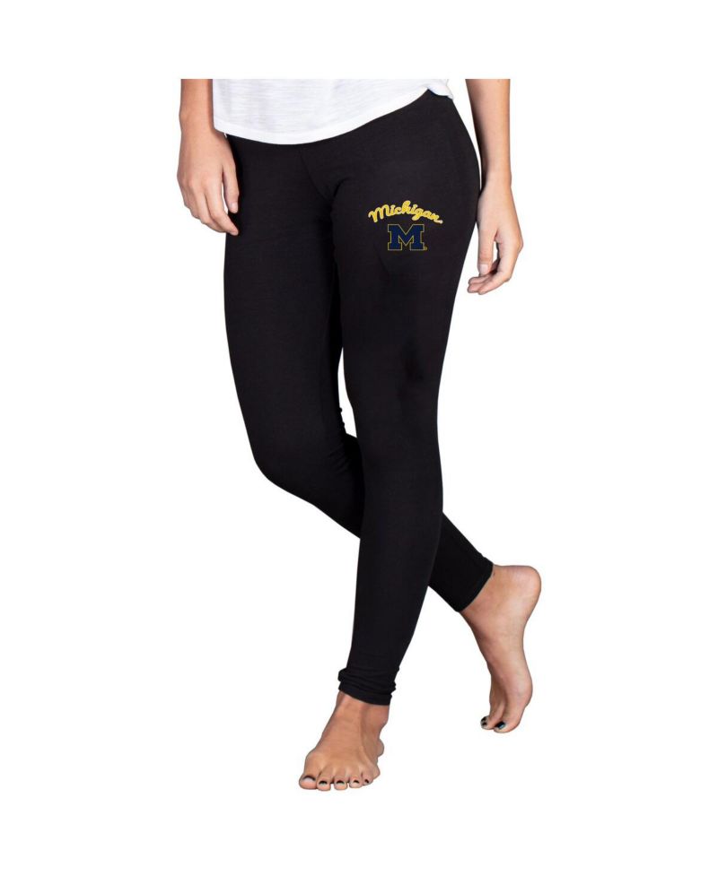 Women's Black Michigan Wolverines Fraction Essential Leggings
