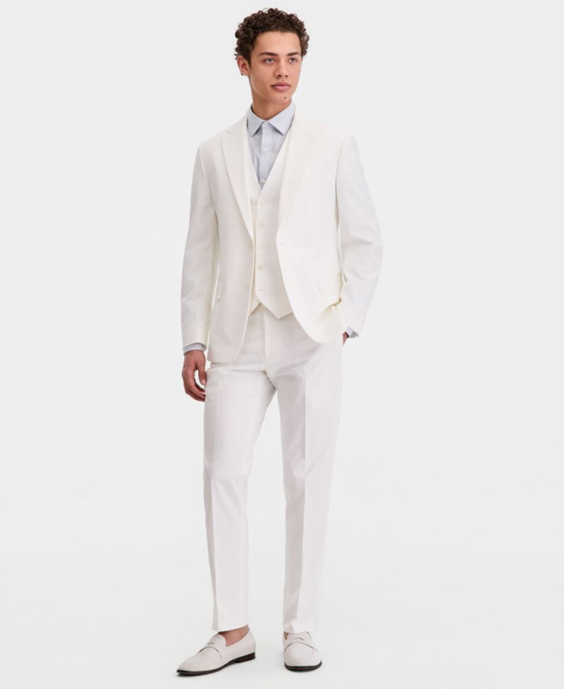 Men's Modern-Fit TH Flex Stretch Cotton Suit Separate Vest