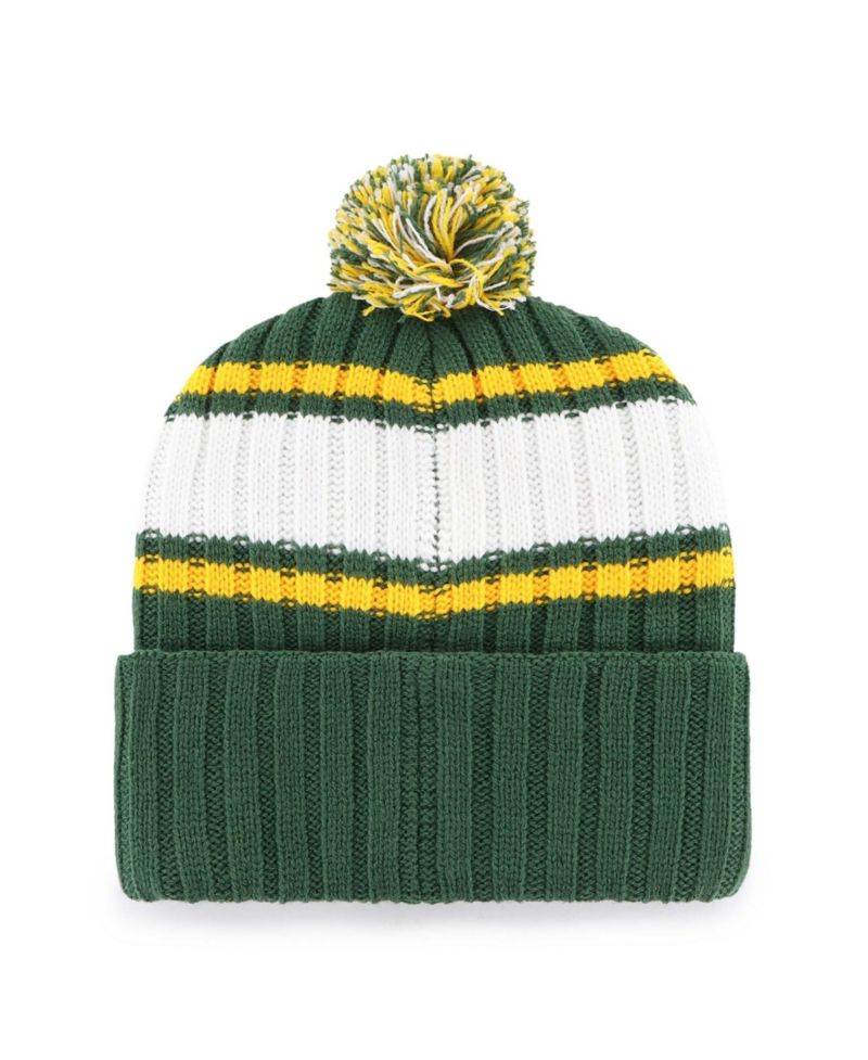 Men's Green Oakland Athletics Plateau Cuffed Knit Hat with Pom