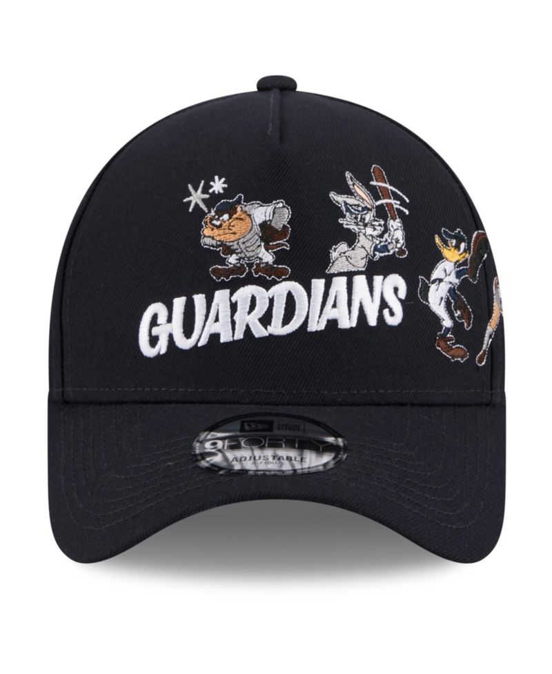 Big Boys and Girls Navy Cleveland Guardians Looney Tunes A-Frame 9FORTY Adjustable Hat
