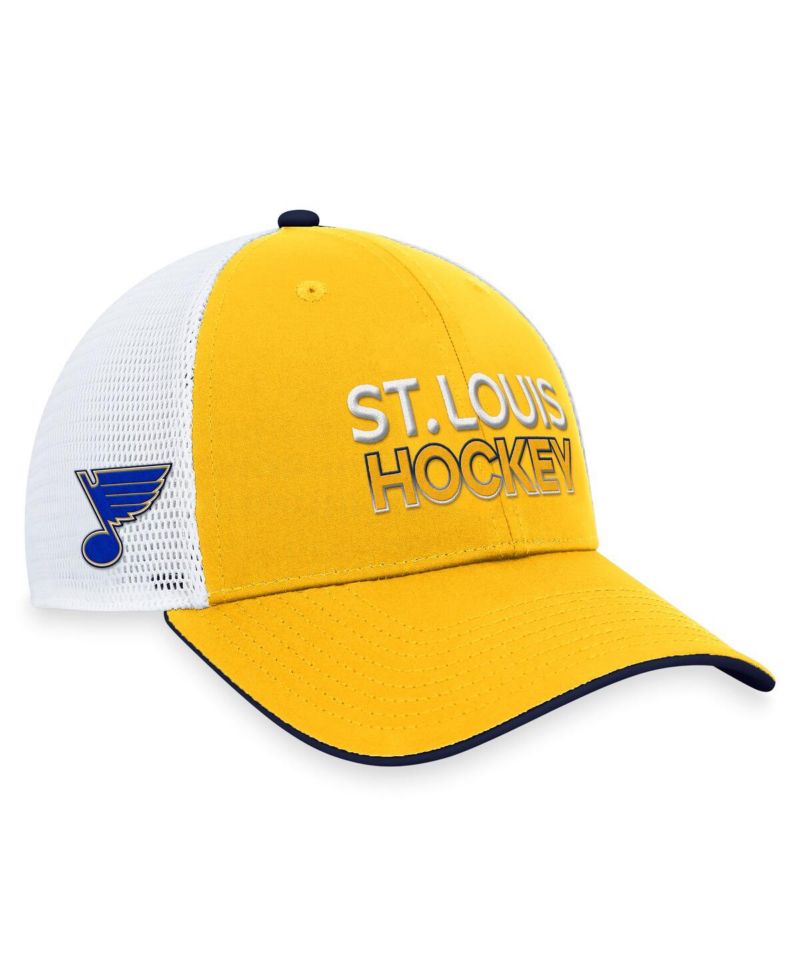 Men's Gold St. Louis Blues Authentic Pro Rink Trucker Adjustable Hat