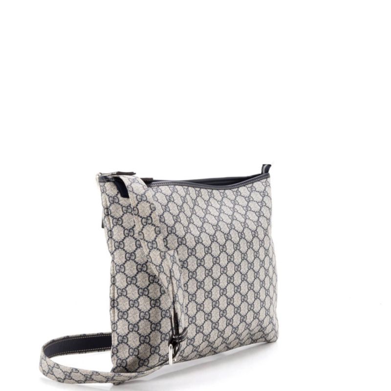 Large Web Loop Flat Messenger GG Coated Canvas