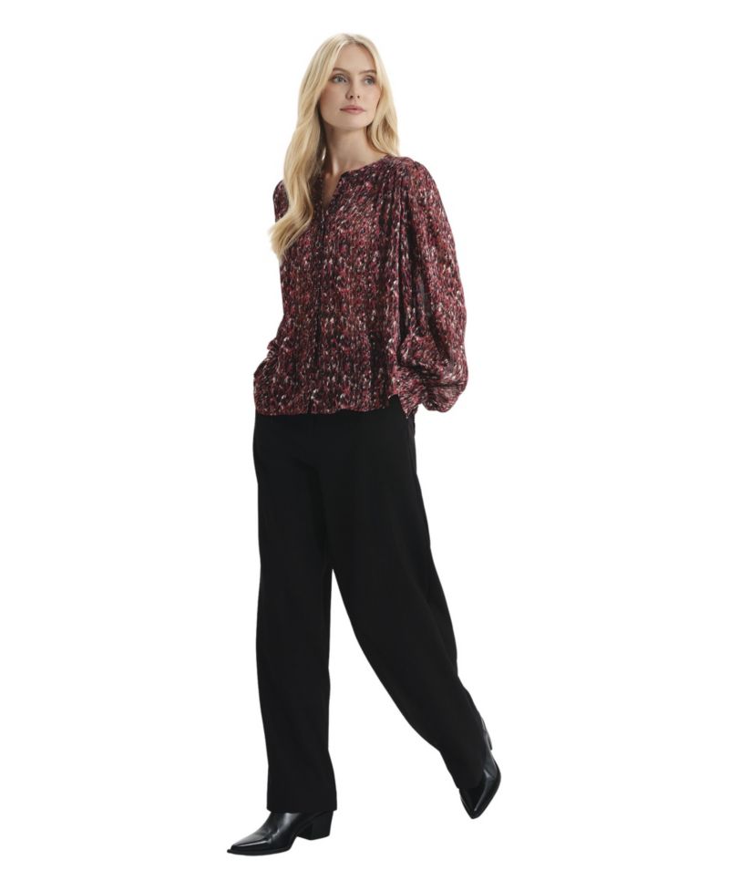 Women's Lia Printed Long-Sleeve Chiffon Blouse