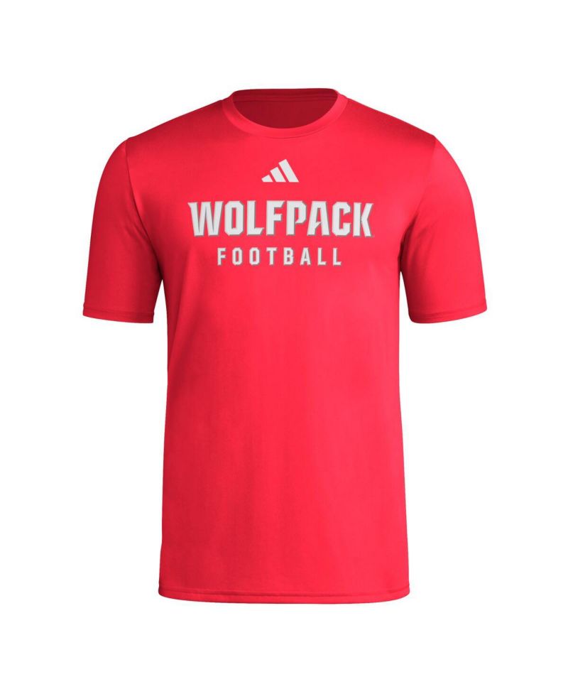 Men's Red NC State Wolfpack Locker Practice Football Pre-Game T-Shirt