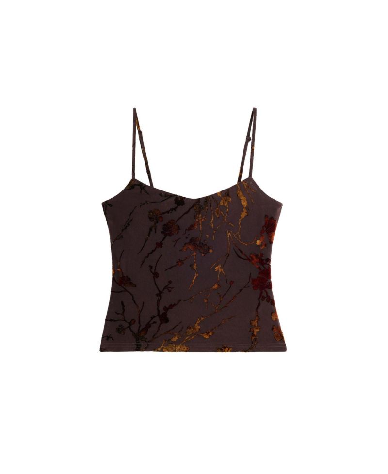 Women's Floral-Print Spaghetti-Strap Cropped Tank