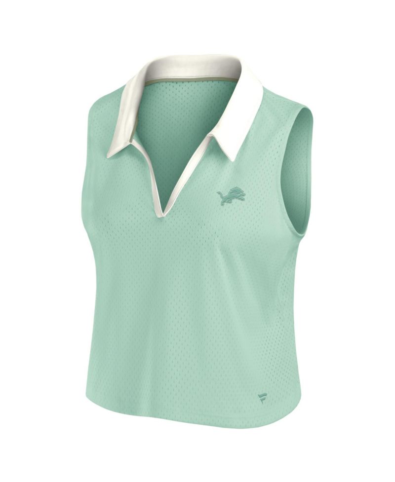 Women's Detroit Lions Studio Wellness Sleeveless V-Neck Cropped Tank Top