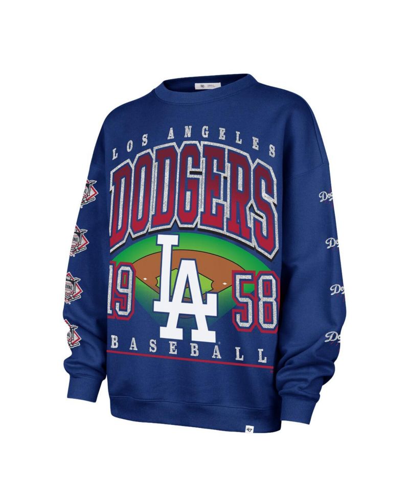 Women's Royal Los Angeles Dodgers Trendy Team Go Big Oversized Sweatshirt