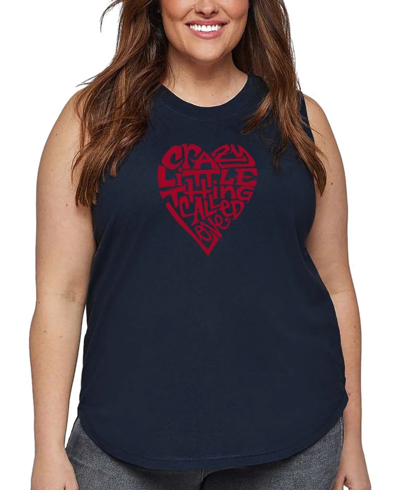 Plus Size Crazy Little Thing Called Love Word Art Tank Top