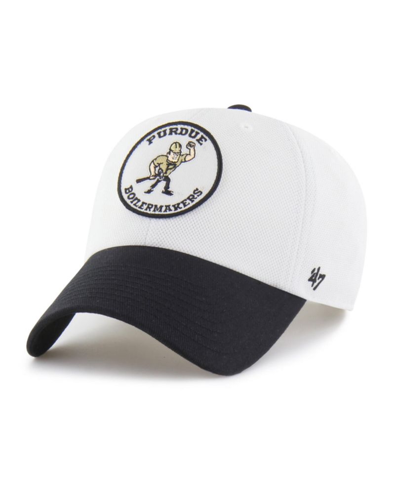 Men's and Women's '47 White/Black Purdue Boilermakers Pique Patch Clean Up Adjustable Hat