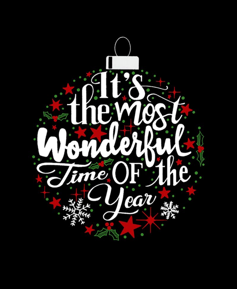 Women's Christmas Ornament Word Art Pullover Top