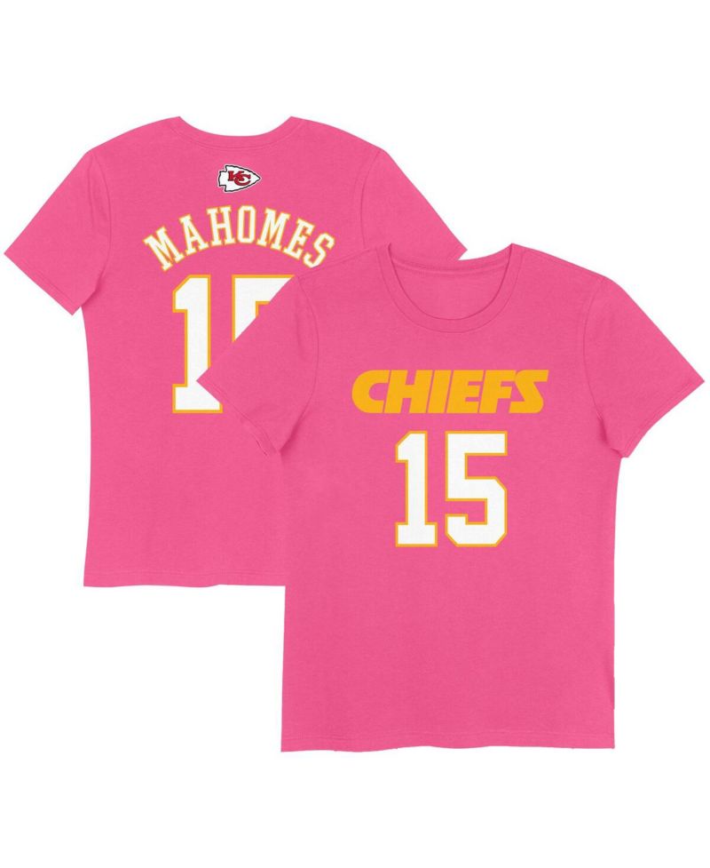 Big Girls Patrick Mahomes Pink Kansas City Chiefs Player Name & Number T-Shirt
