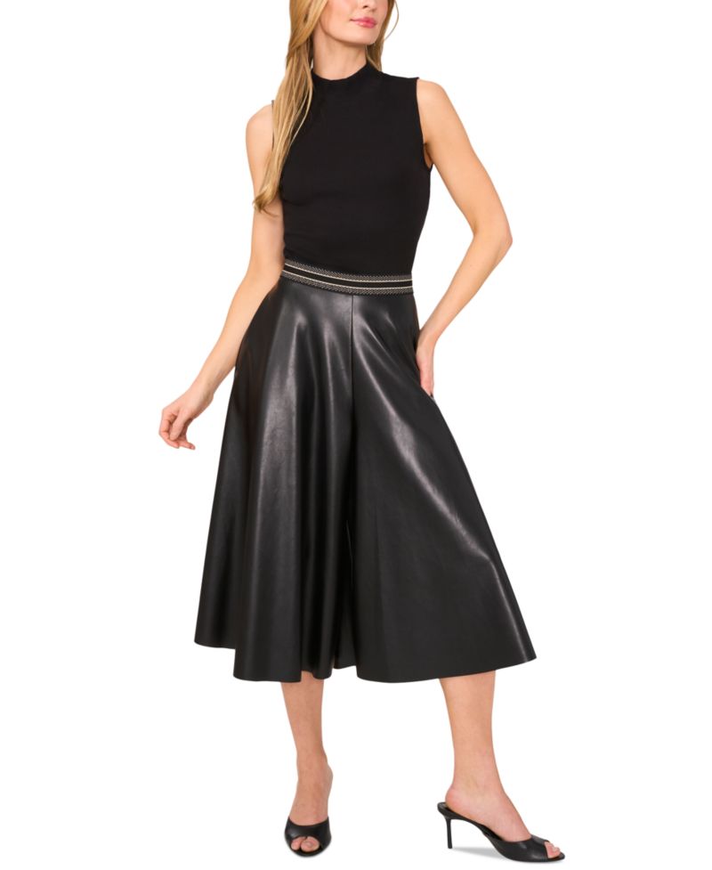 Women's Faux-Leather Culottes