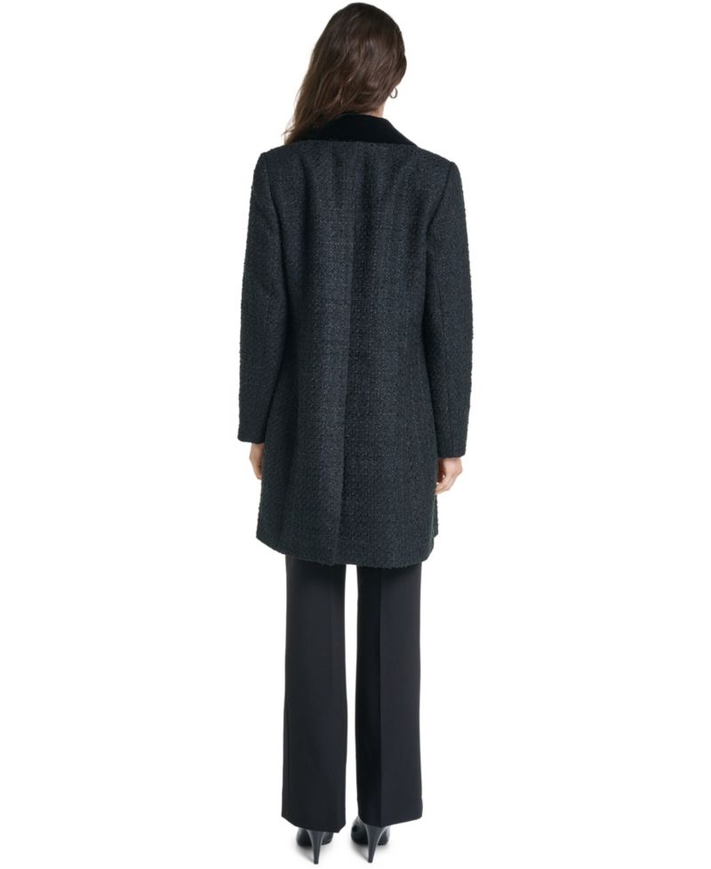 Women's Double-Breasted Tweed Texture Jacket