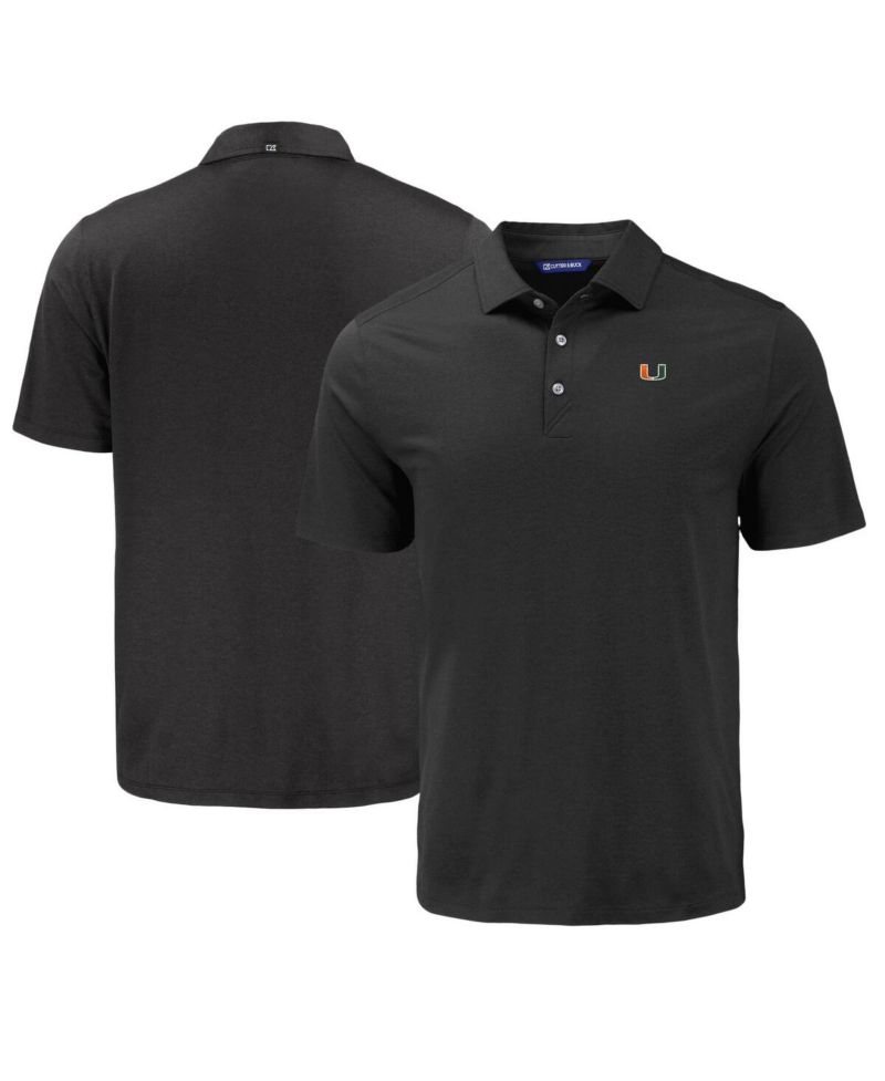 Men's Black Miami Hurricanes Coastline Epic Comfort Eco Polo Shirt