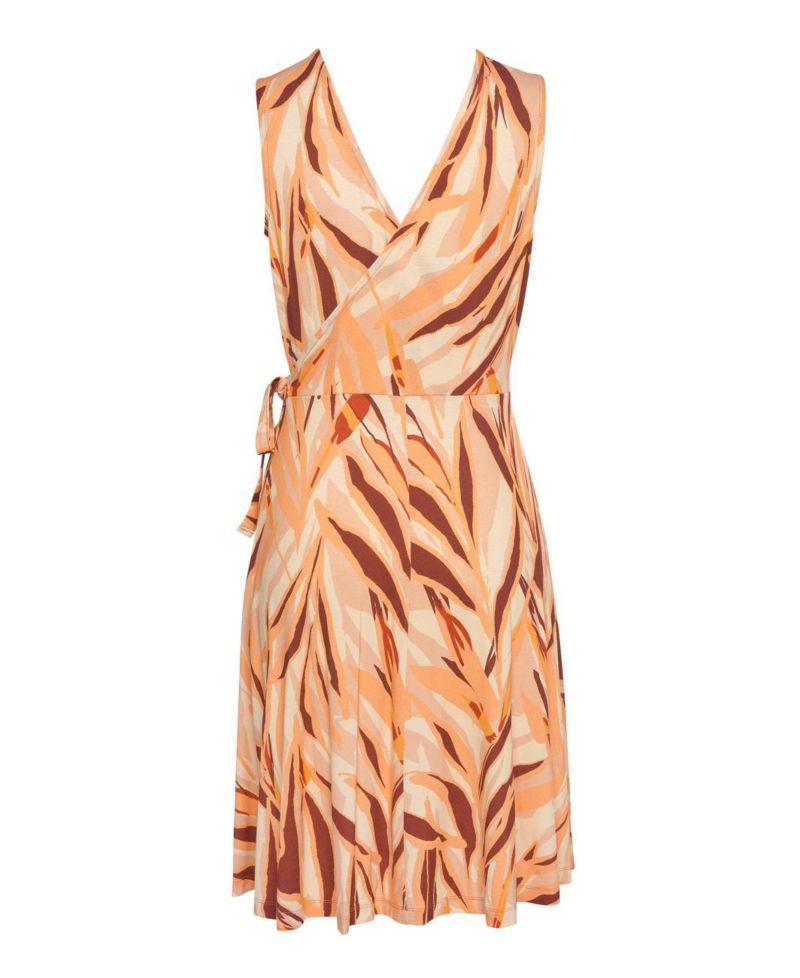 Women's Viscose Printed Look Wrap V-Neck Mix-and-Match Short Dress