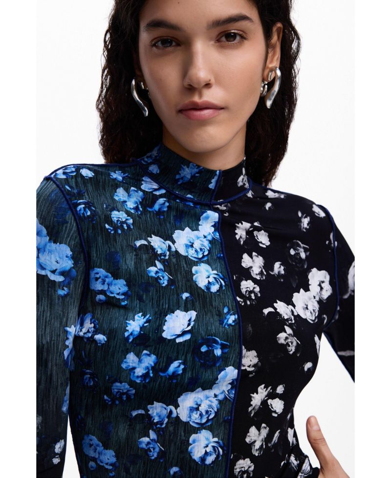 Women's Bicolor floral t-shirt