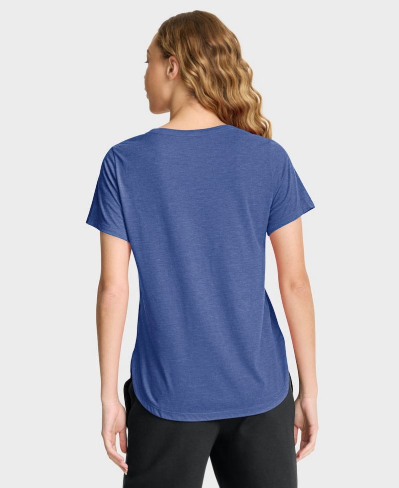 Women's Heather Royal Los Angeles Dodgers Arched Tri-Blend T-Shirt