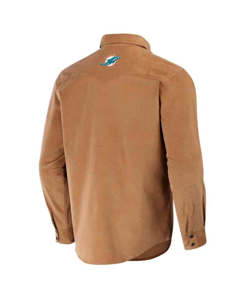 Men's NFL x Darius Rucker Collection by Orange Miami Dolphins Western Button-Up Shirt