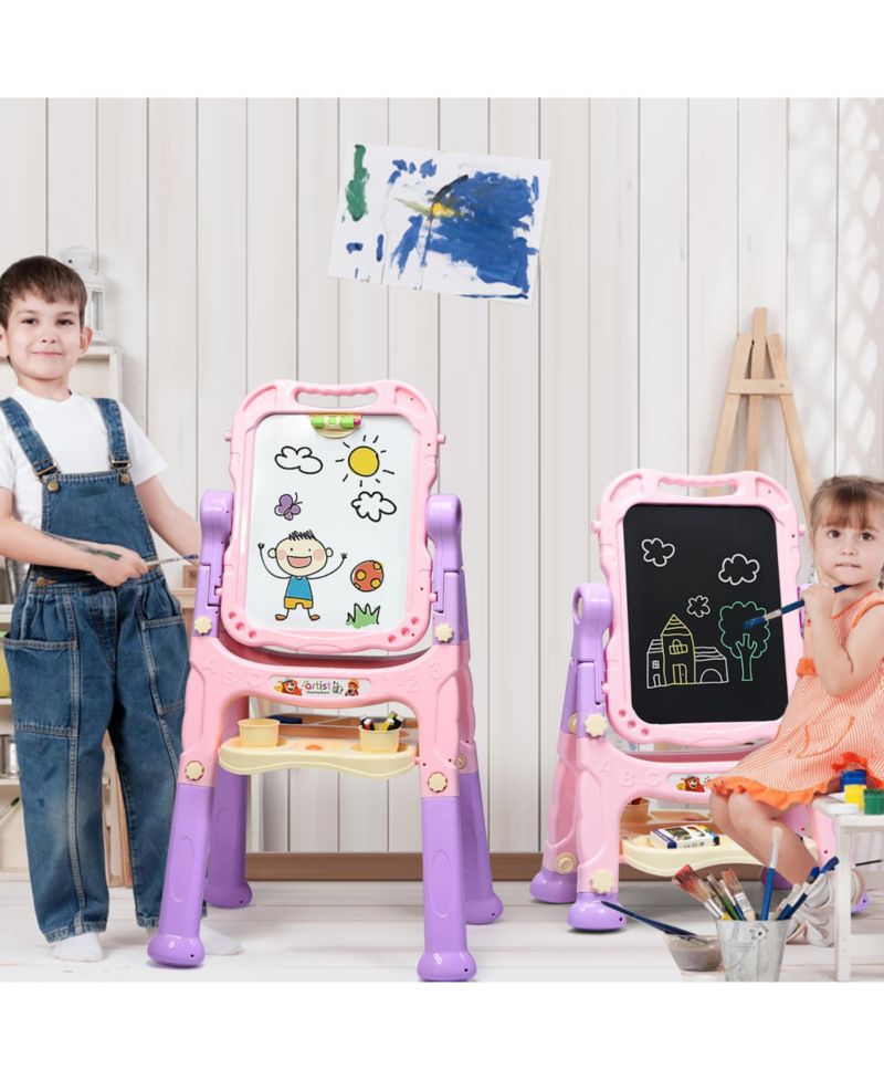 Height Adjustable Double-Sided Magnetic Kids Art Easel
